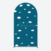 Aperturee - Aperturee Cartoon Blue Sky White Clouds Birthday Arch Backdrop